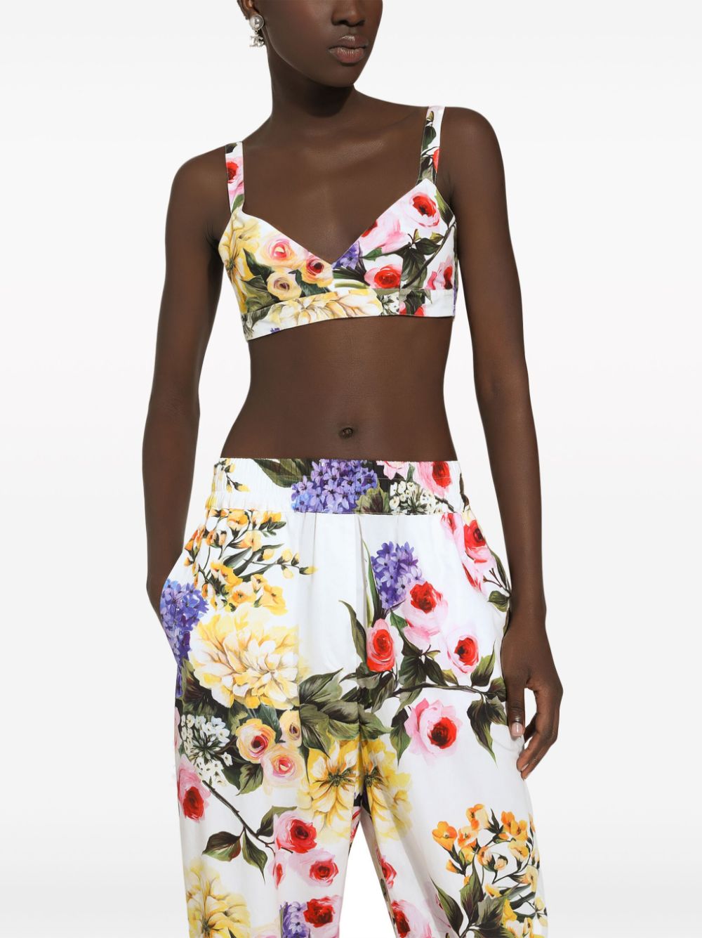 Dolce & Gabbana floral-print cotton crop top - Image 2
