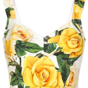 Dolce & Gabbana rose-print corset top