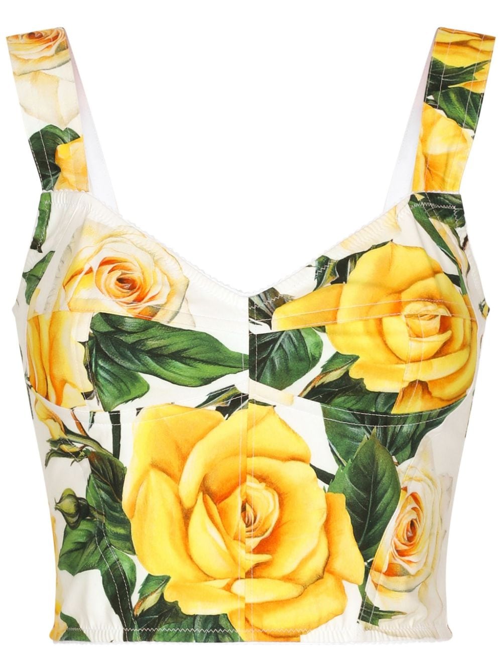 Dolce & Gabbana rose-print corset top