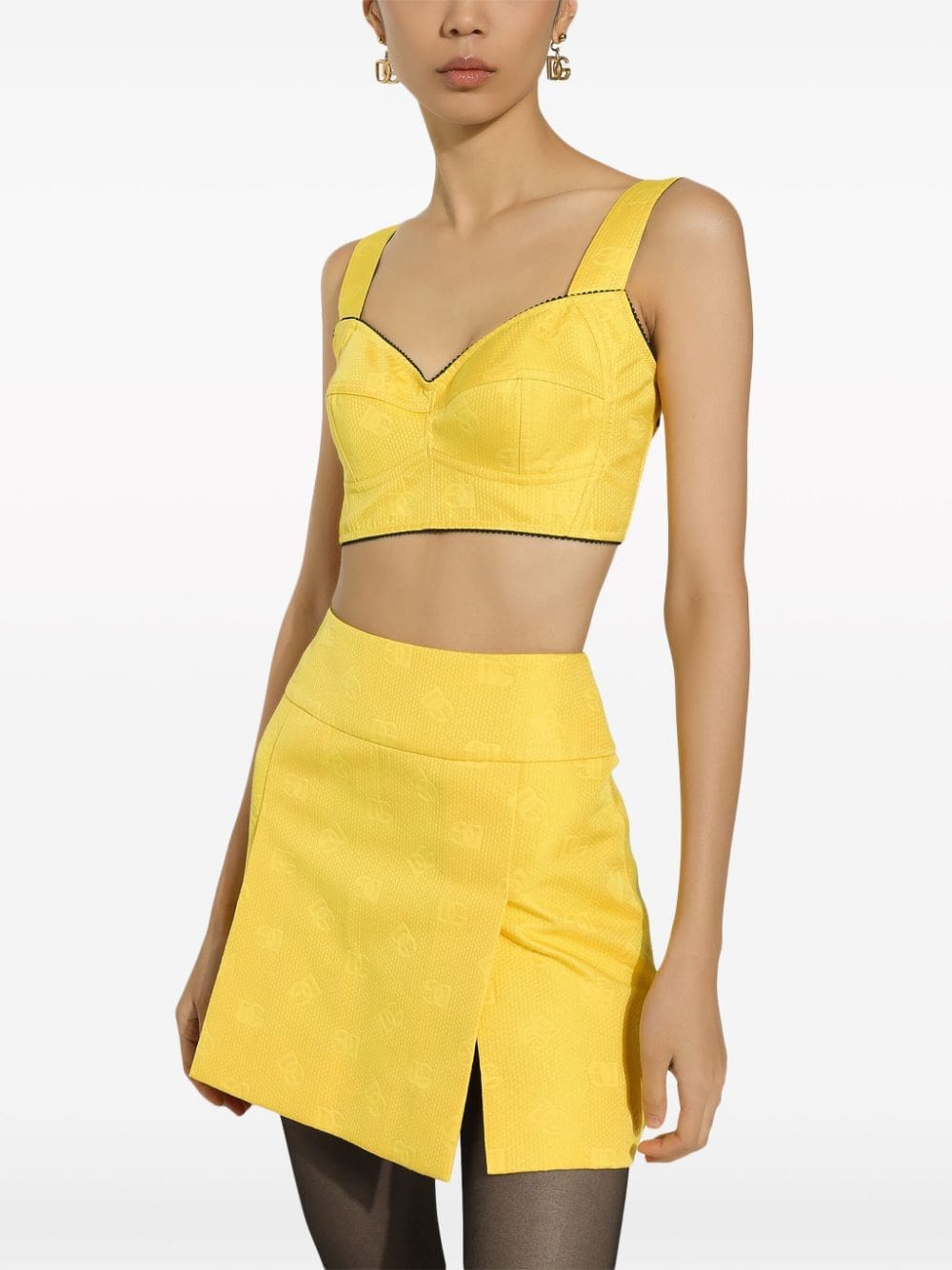 Dolce & Gabbana logo-jacquard cropped bustier top - Image 5