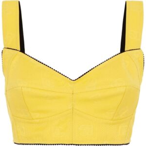 Dolce & Gabbana logo-jacquard cropped bustier top