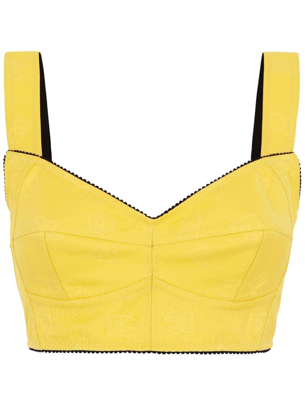 Dolce & Gabbana logo-jacquard cropped bustier top