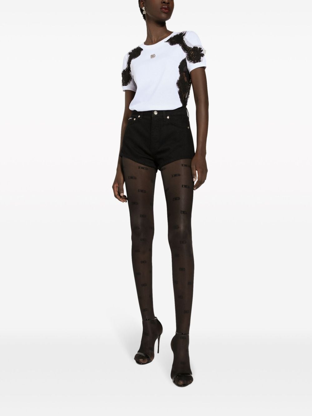 Dolce & Gabbana lace-detailing cotton-blend T-shirt - Image 2