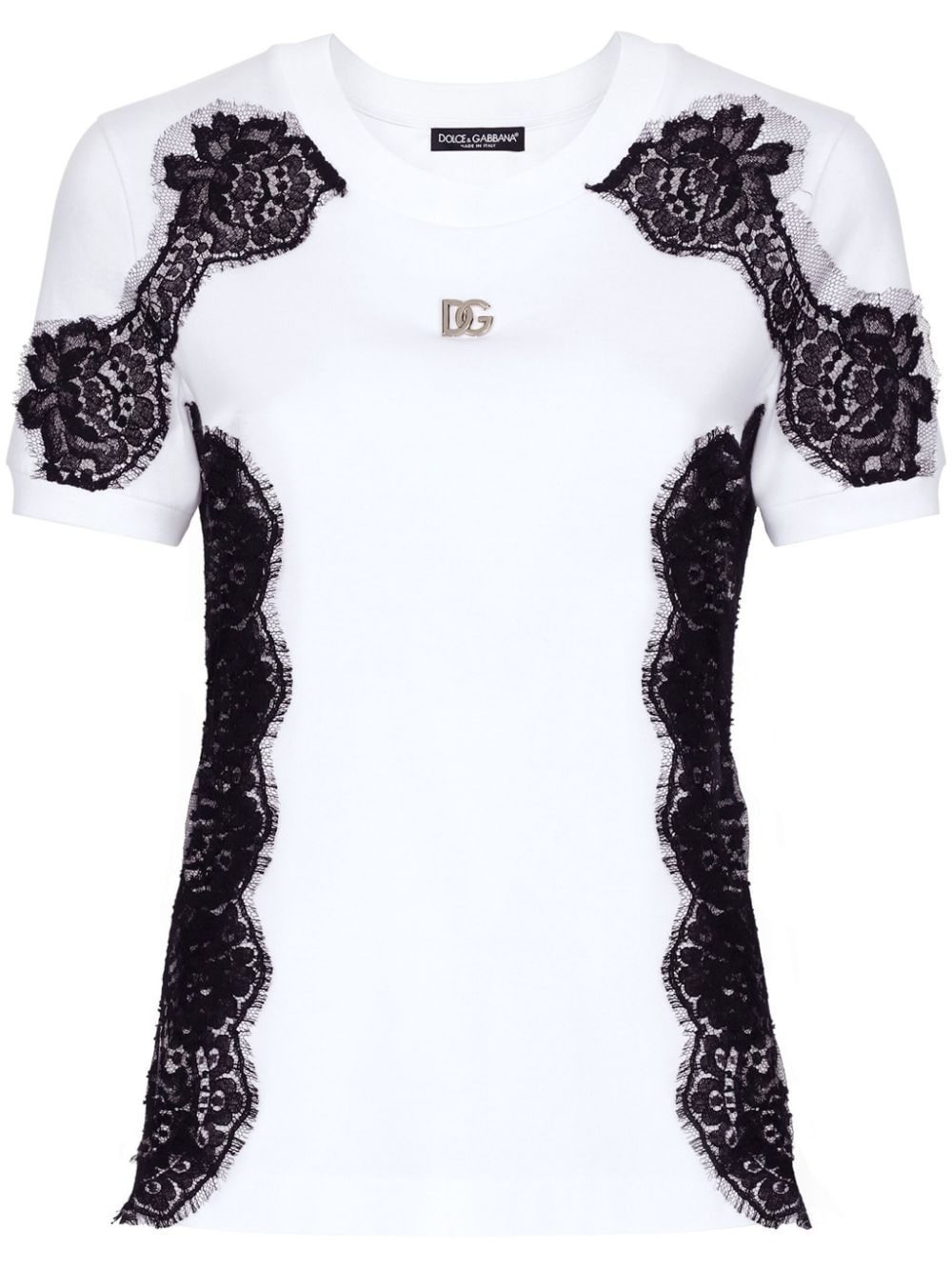 Dolce & Gabbana lace-detailing cotton-blend T-shirt