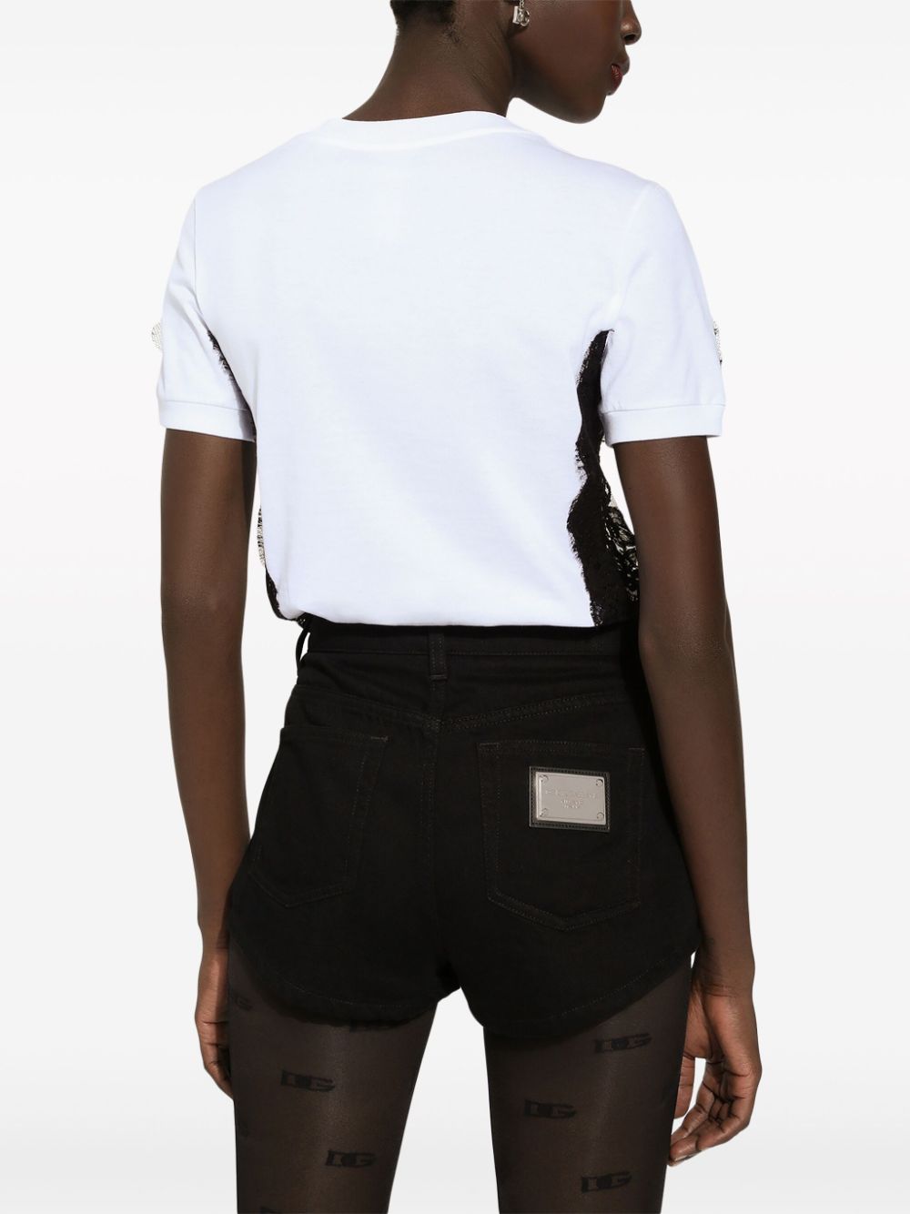 Dolce & Gabbana lace-detailing cotton-blend T-shirt - Image 5