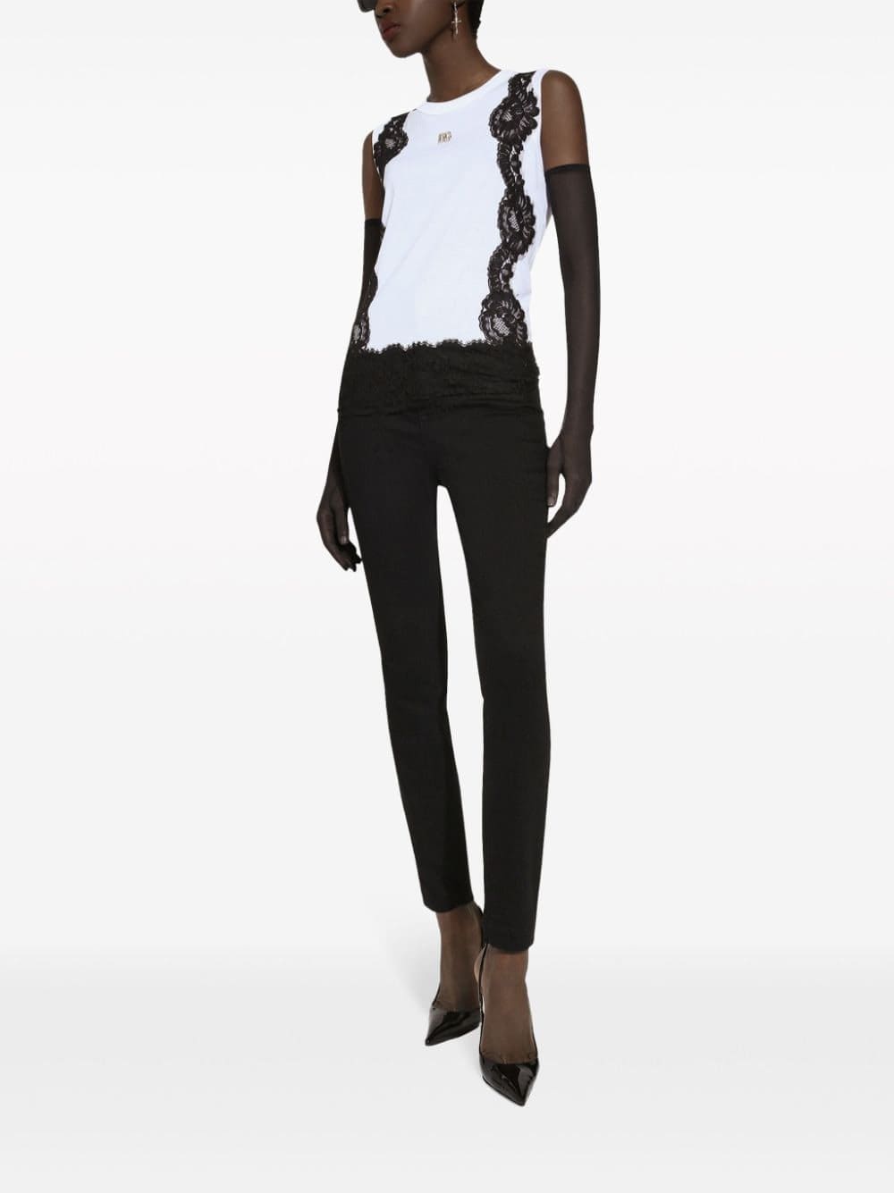 Dolce & Gabbana lace-detailing cotton-blend T-shirt - Image 2