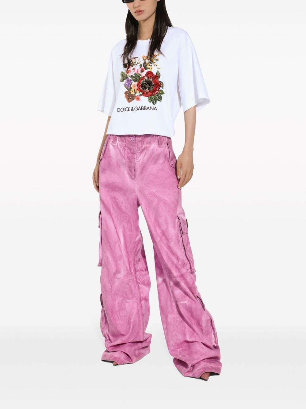 Dolce & Gabbana floral-print cotton-blend T-shirt - Image 3