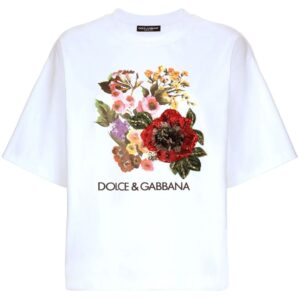 Dolce & Gabbana floral-print cotton-blend T-shirt