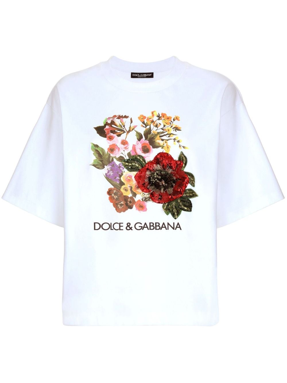 Dolce & Gabbana floral-print cotton-blend T-shirt