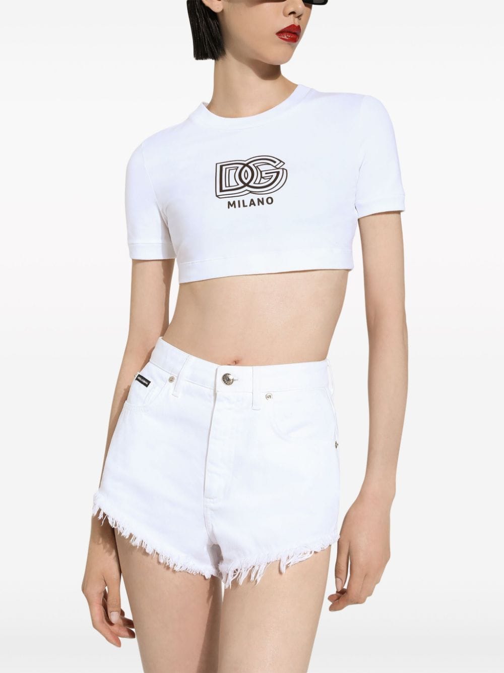 Dolce & Gabbana logo-print cotton-blend T-shirt - Image 5