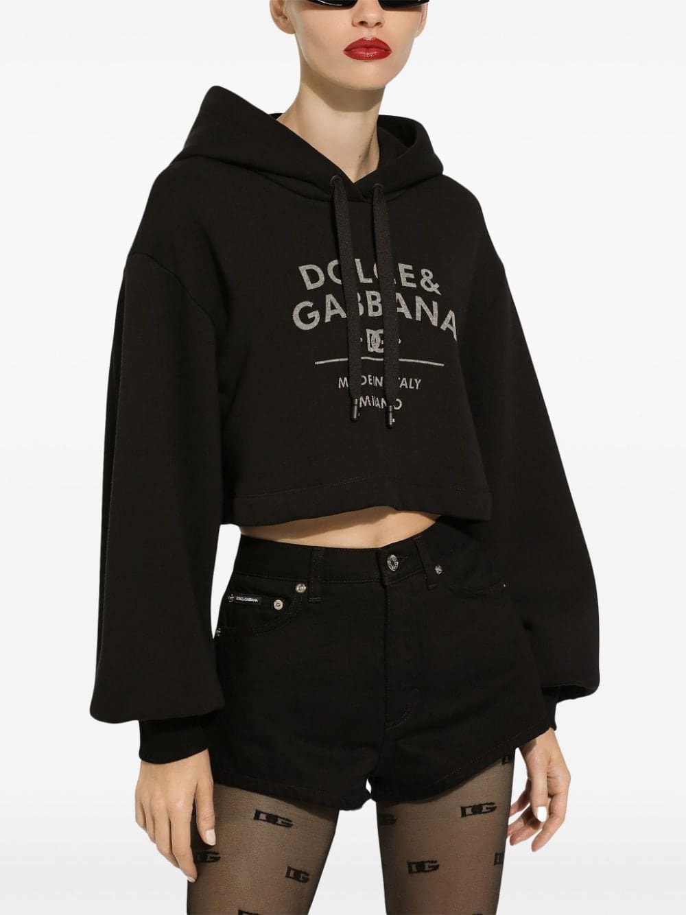 Dolce & Gabbana logo-print cotton-blend hoodie - Image 5