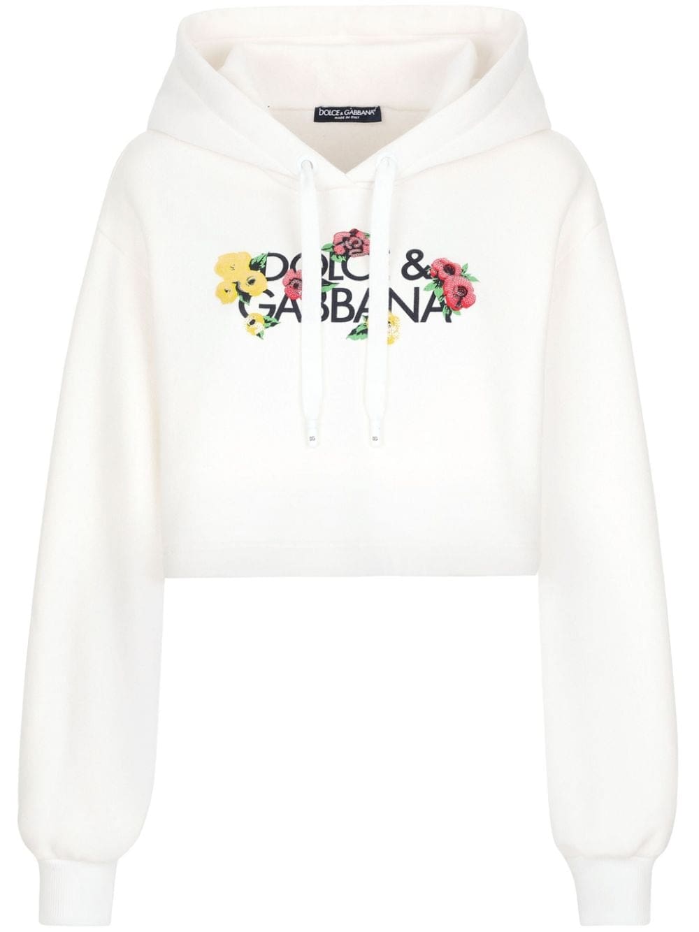 Dolce & Gabbana floral-logo cropped hoodie