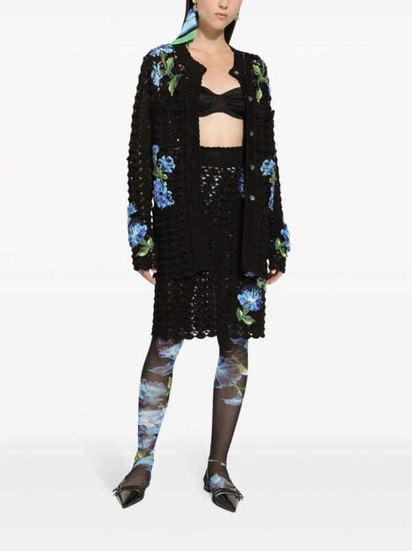 Dolce & Gabbana  Campanula floral-pattern crochet skirt - Image 3