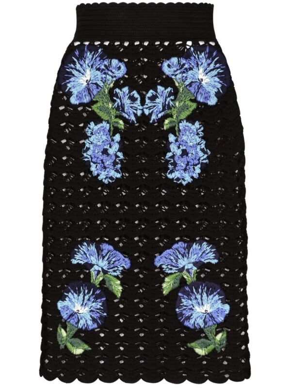 Dolce & Gabbana  Campanula floral-pattern crochet skirt