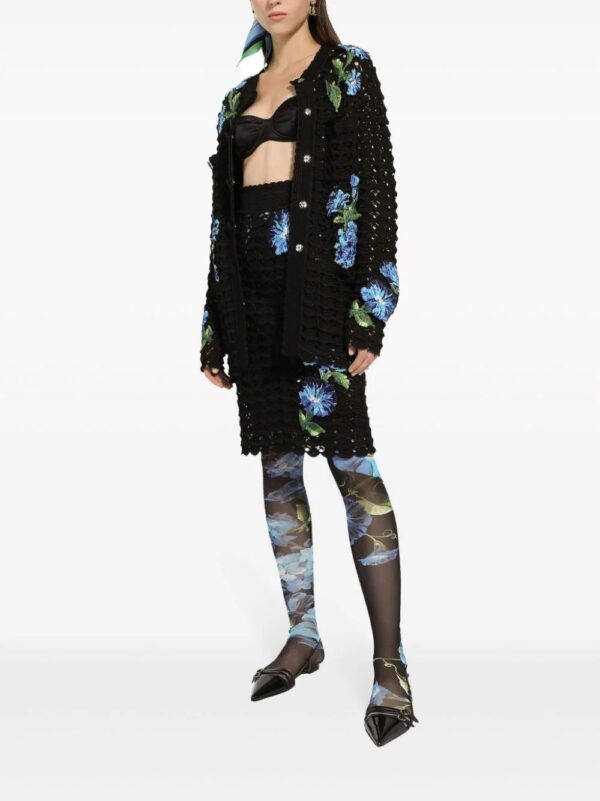 Dolce & Gabbana  Campanula floral-pattern crochet skirt - Image 2