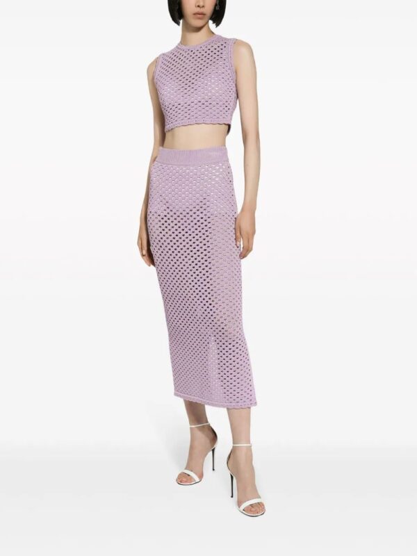 Dolce & Gabbana  crochet-knit high-waist skirt - Image 3