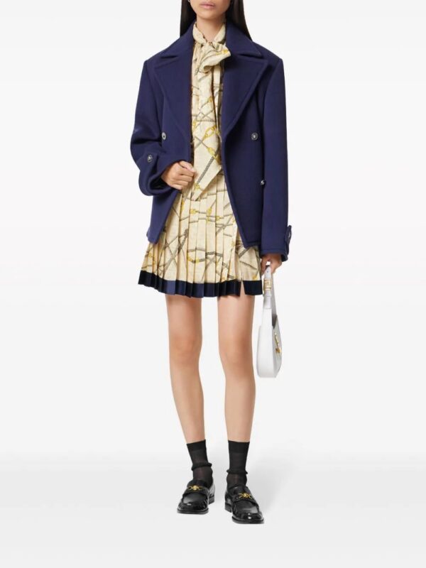 Versace  logo-print silk pleated skirt - Image 2