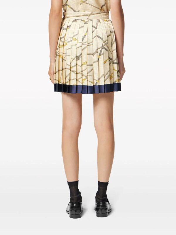Versace  logo-print silk pleated skirt - Image 3