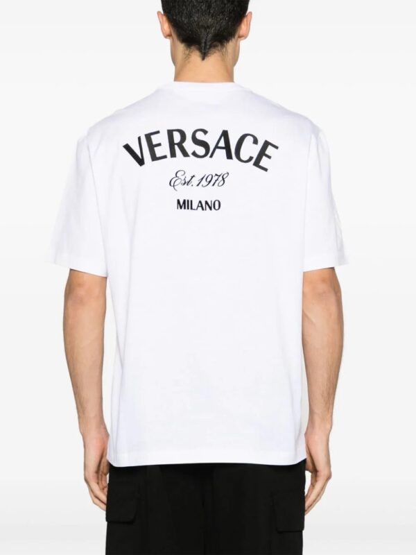Versace  Milano Stamp embroidered cotton T-shirt - Image 4