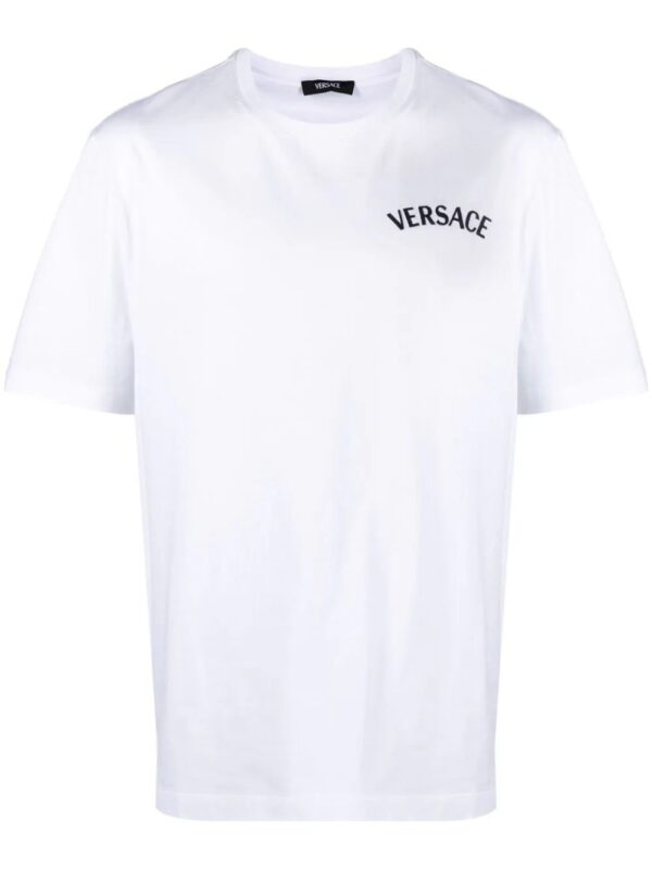 Versace  Milano Stamp embroidered cotton T-shirt