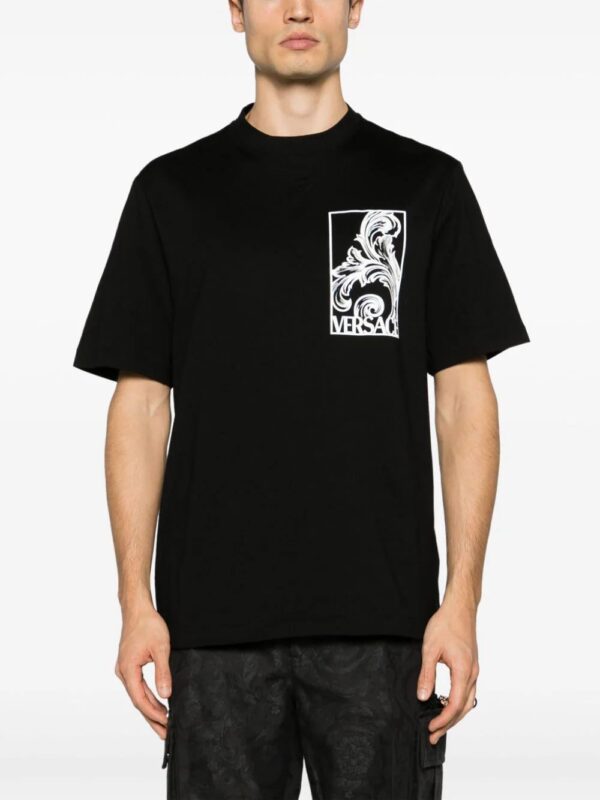 Versace  Palmette-print cotton T-shirt - Image 3
