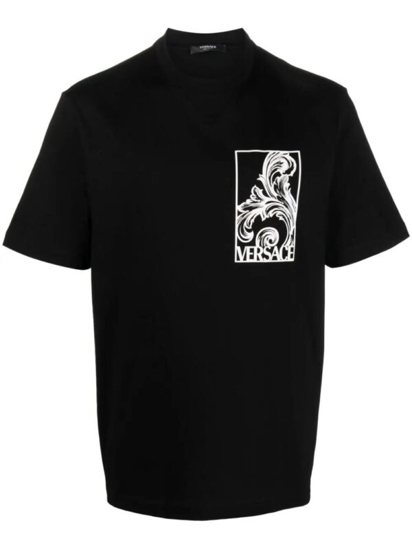 Versace  Palmette-print cotton T-shirt