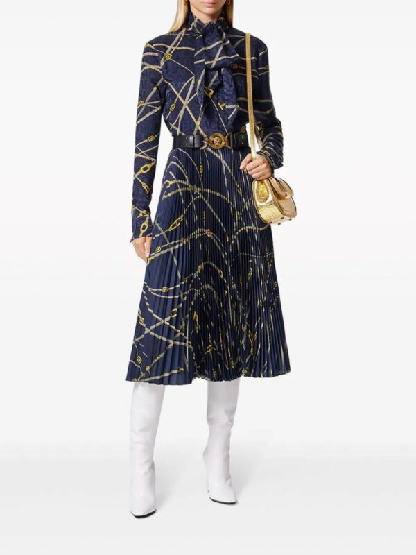 Versace  Greca Nautical-print pleated skirt - Image 2