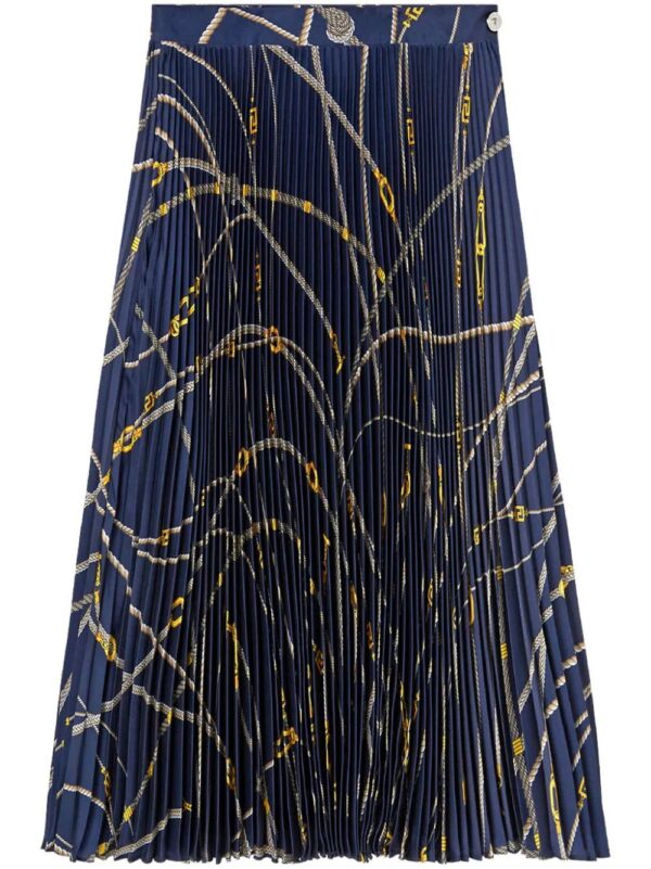 Versace  Greca Nautical-print pleated skirt