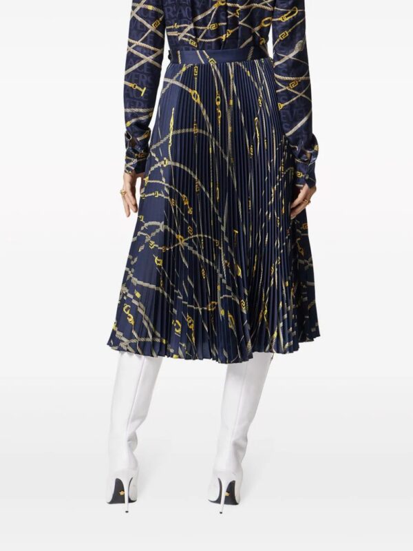 Versace  Greca Nautical-print pleated skirt - Image 4