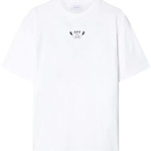 Off-White  Arrow-embroidered cotton T-shirt