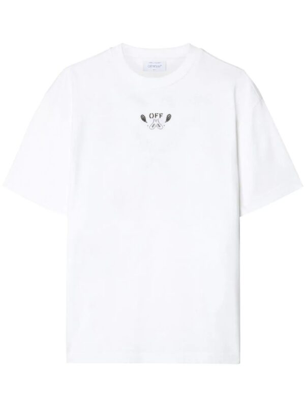 Off-White  Arrow-embroidered cotton T-shirt