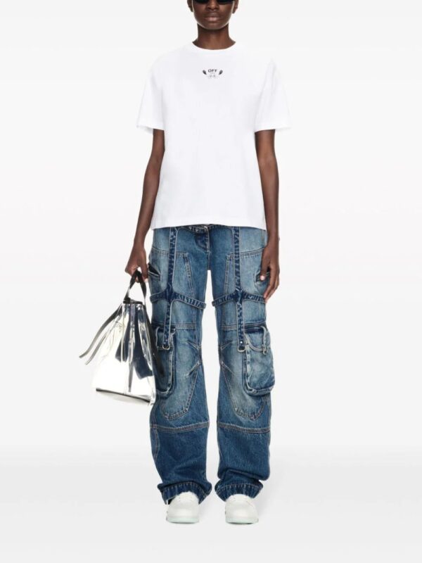 Off-White  Arrow-embroidered cotton T-shirt - Image 2