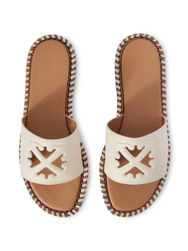 Off-White Twist Arrow-embossed leather slides - Image 4