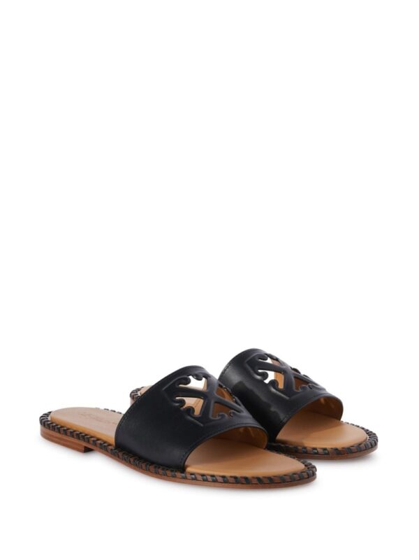 Off-White Twist Arrow-embossed leather slides - Image 2