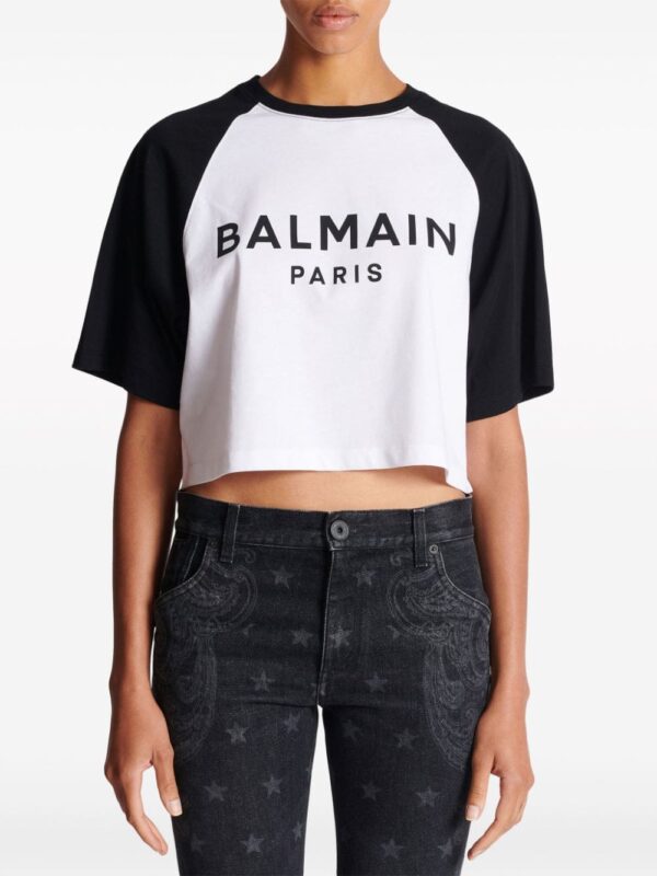 Balmain logo-print cropped cotton T-shirt - Image 5