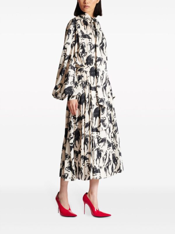Balmain  horse-print pleated midi skirt - Image 3
