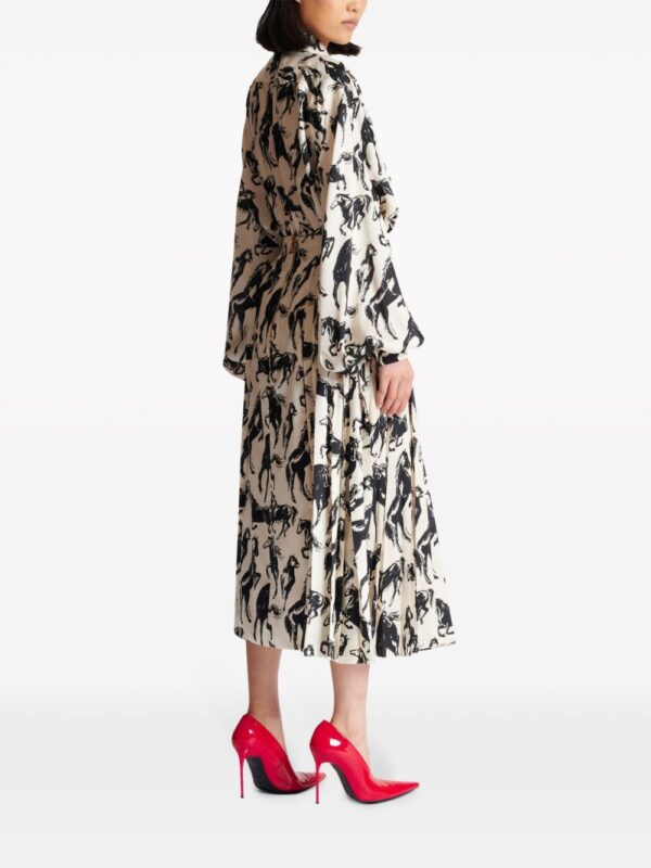 Balmain  horse-print pleated midi skirt - Image 4