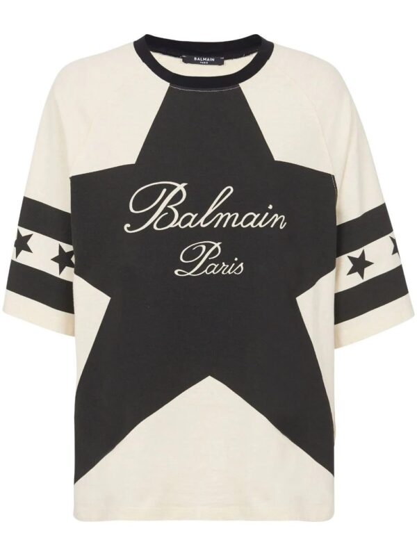 Balmain  Stars logo-print cotton T-shirt