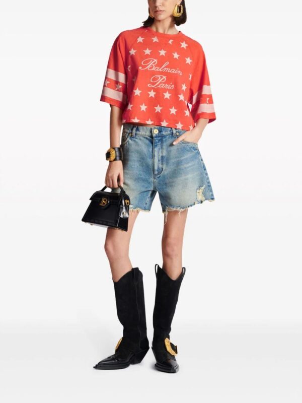 Balmain  logo-print cropped cotton T-shirt - Image 2