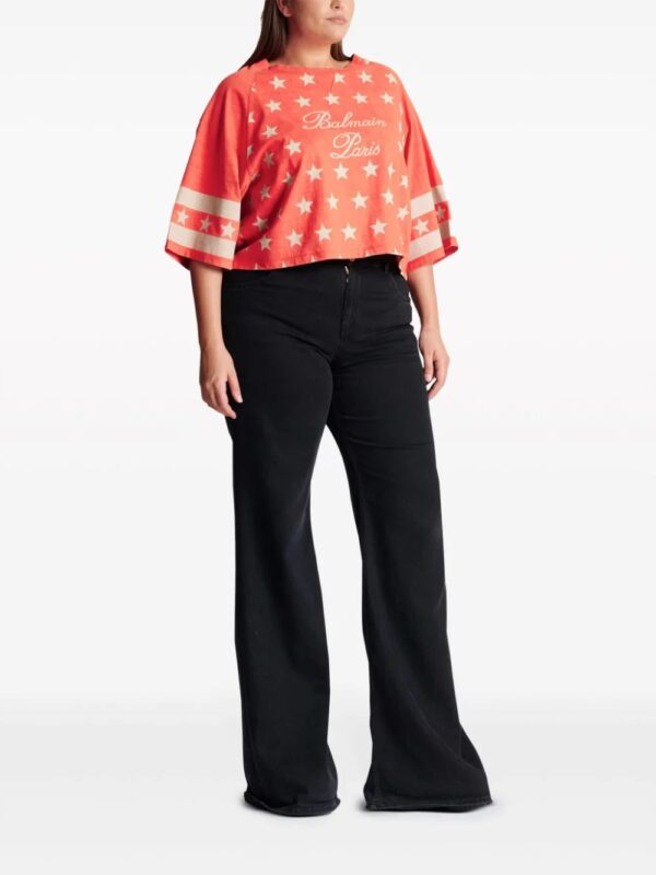 Balmain  logo-print cropped cotton T-shirt - Image 3