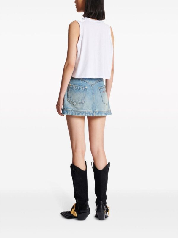 Balmain logo-flocked cotton top - Image 4