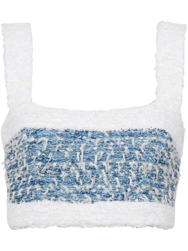 Balmain  denim tweed crop top