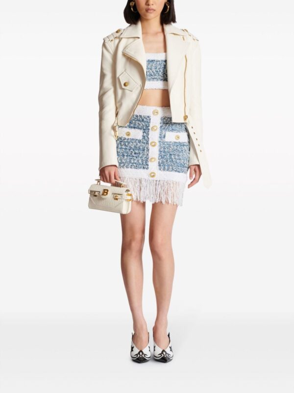 Balmain denim tweed crop top - Image 2