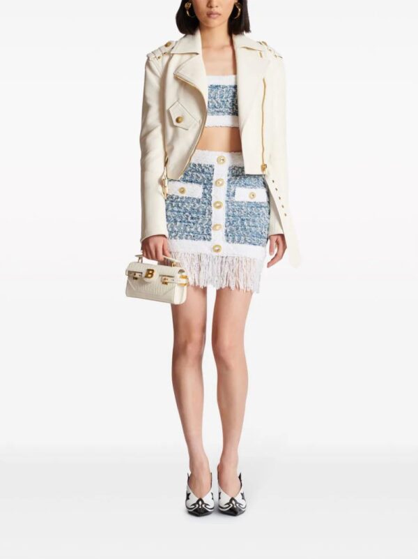 Balmain  denim tweed crop top - Image 2