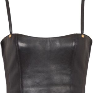 Balmain leather crop top
