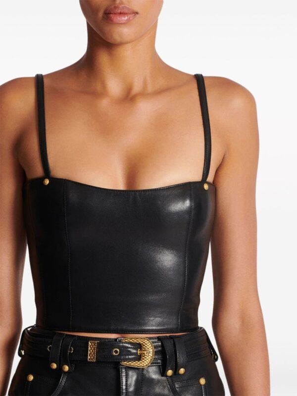 Balmain leather crop top - Image 5