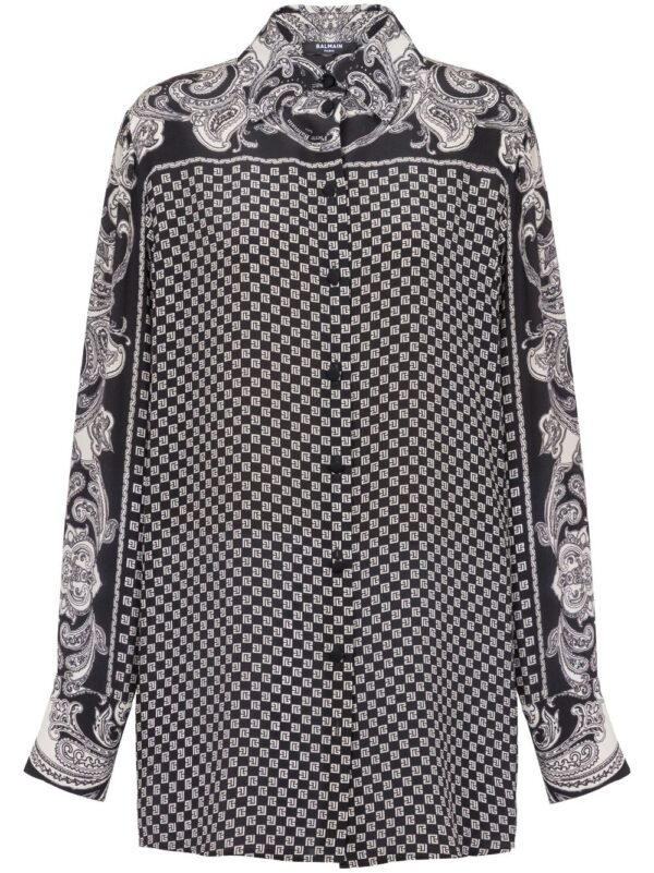 Balmain paisley-print silk shirt