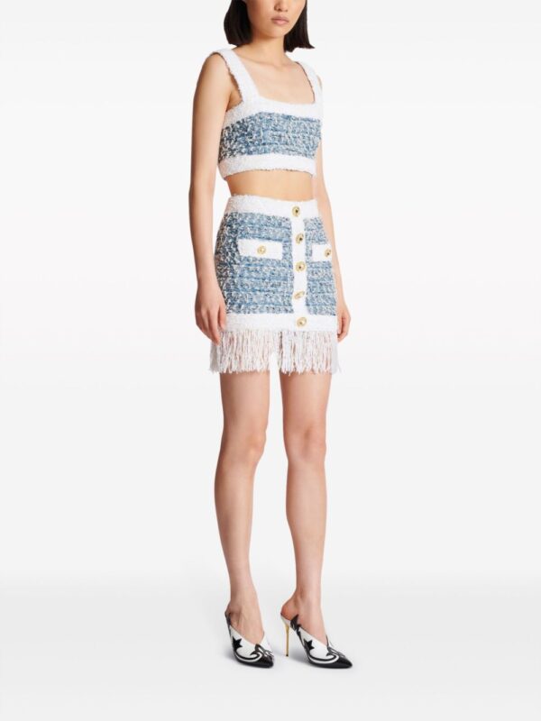 Balmain  fringed tweed miniskirt - Image 3
