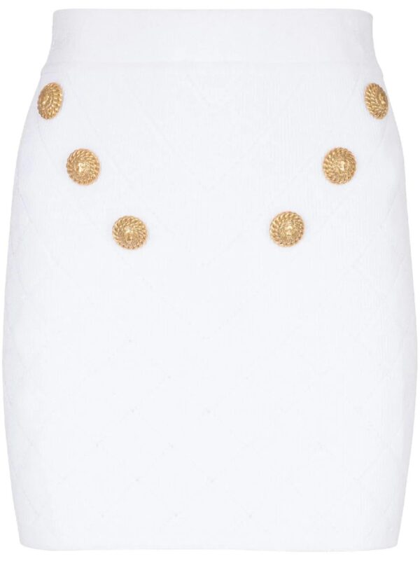 Balmain  6-Button fine-knit mini skirt