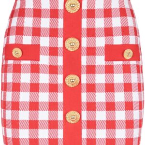 Balmain  gingham fine-knit miniskirt
